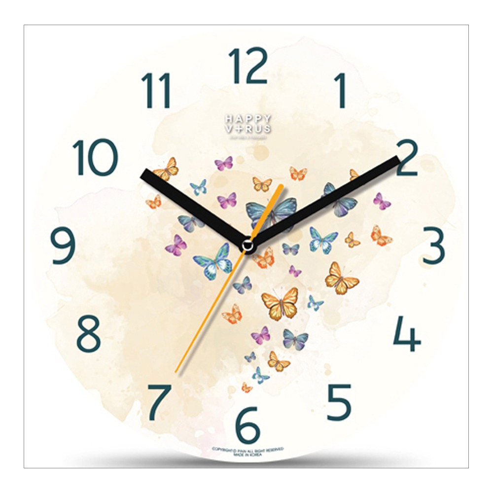 pddg 인테리어시계 무소음 예쁜 벽걸이시계 해피바이러스 - 1087 나비들의 합창